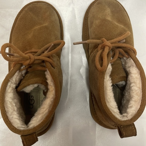 Ugg Neumel Boys Size 3 Brown Ankle Lace Boots - Picture 5 of 7